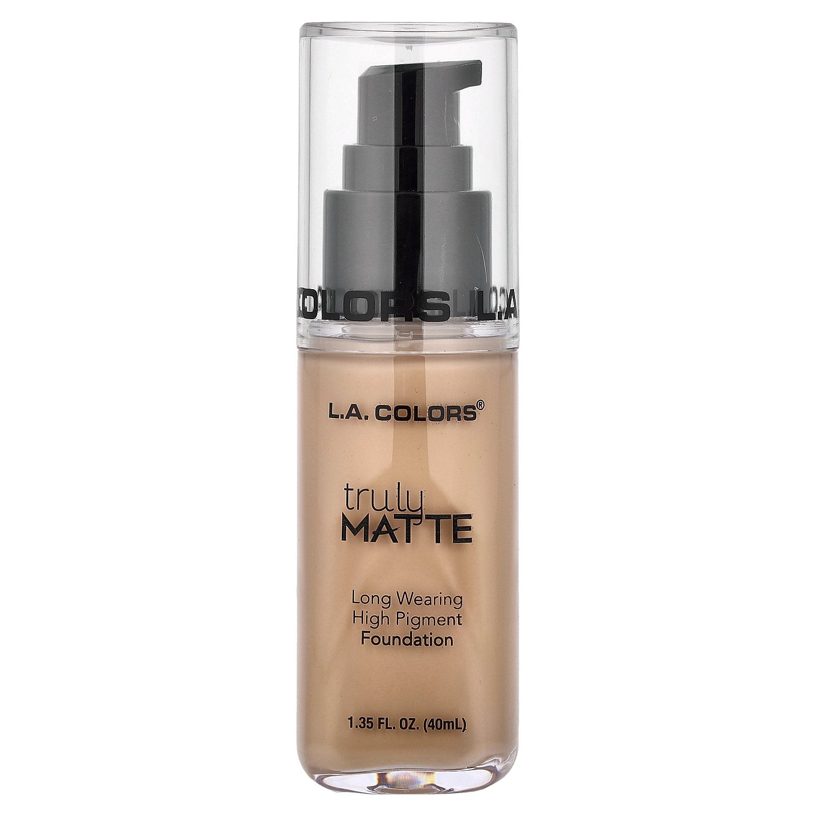 L.A. Colors, Truly Matte Foundation, CLM355 Medium Beige, 1.35 fl oz (40 ml)