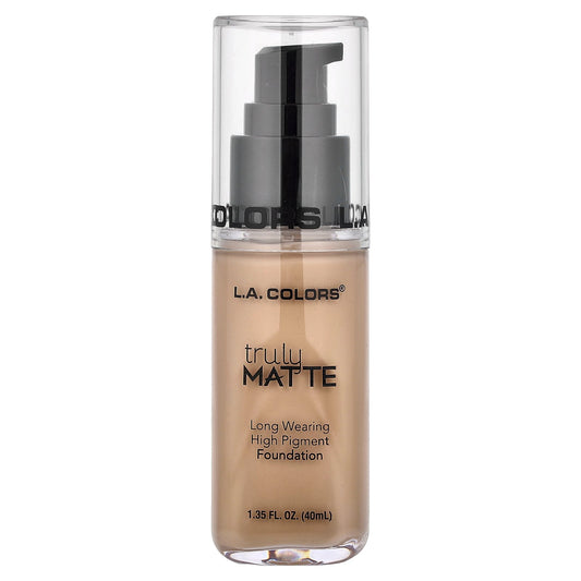 L.A. Colors, Truly Matte Foundation, CLM355 Medium Beige, 1.35 fl oz (40 ml)