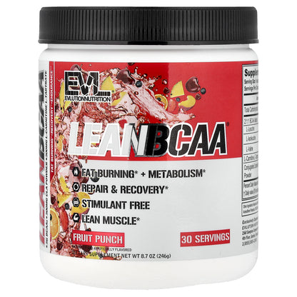 EVLution Nutrition, Lean BCAA®, Fruit Punch, 8.7 oz (246 g)
