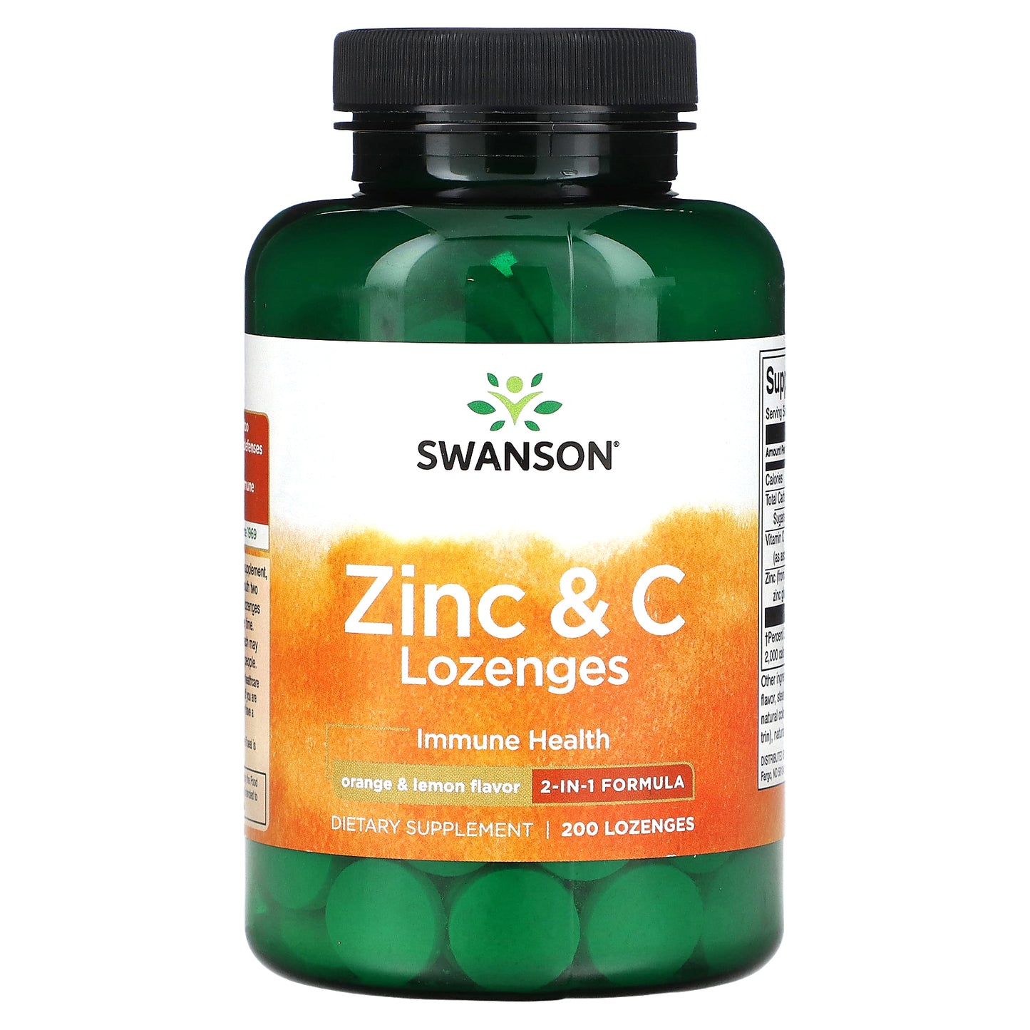 Swanson, Zinc & C Lozenges, Orange & Lemon, 200 Lozenges