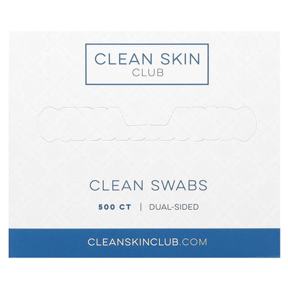 Clean Skin Club, Clean Swabs, Dual-Sided , 500 Count