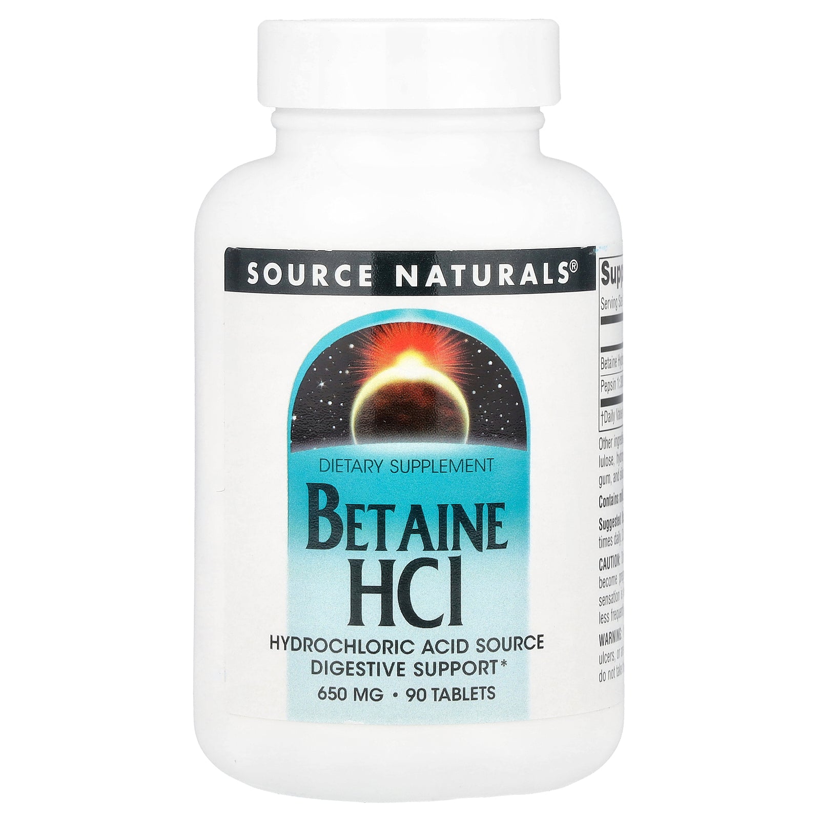 Source Naturals, Betaine HCI, 650 mg, 90 Tablets