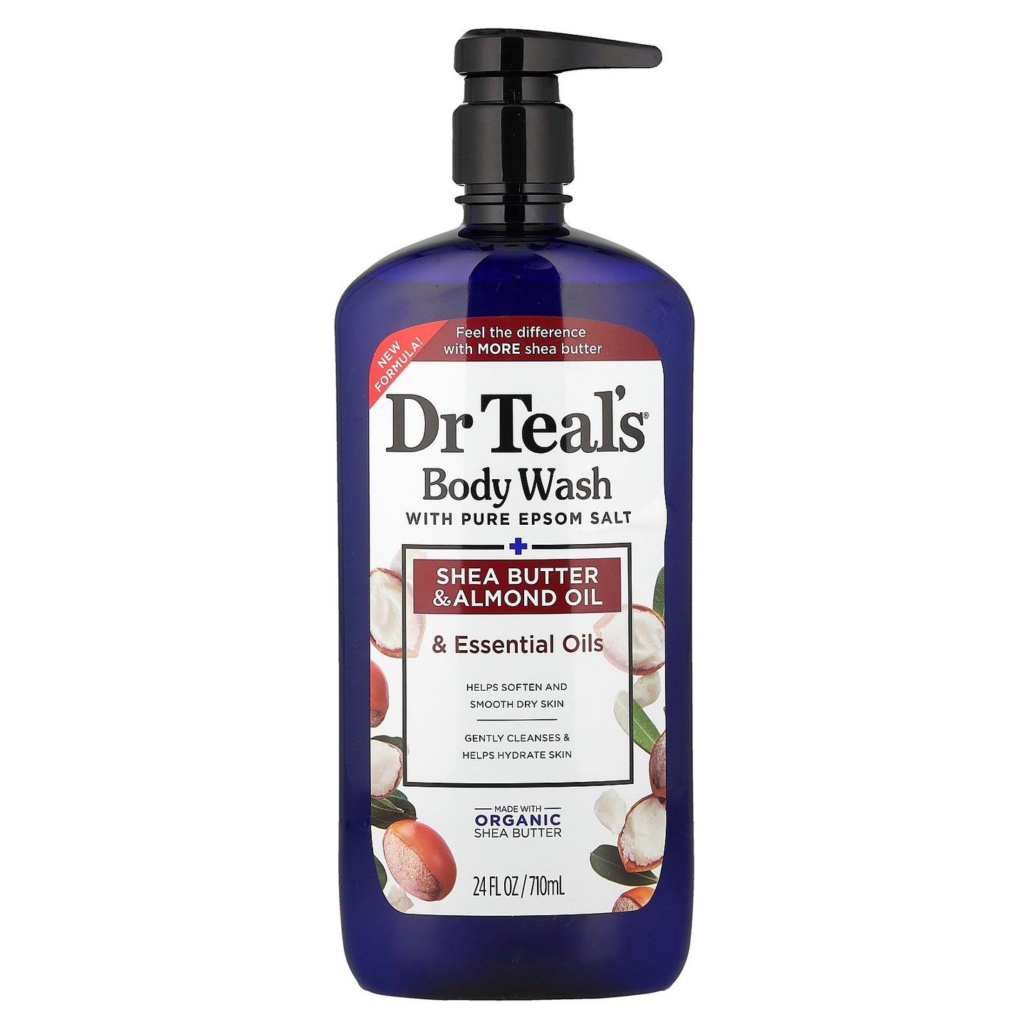 Dr. Teal's, Body Wash With Pure Epsom Salt, Shea Butter & Almond Oil & Essential Oils, 24 fl oz (710 ml)