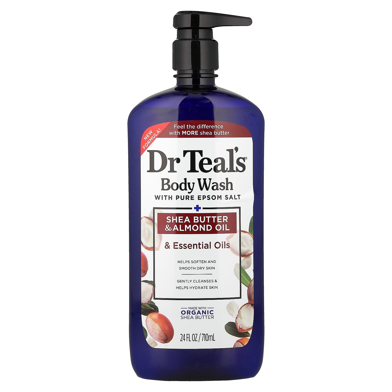 Dr. Teal's, Body Wash With Pure Epsom Salt, Shea Butter & Almond Oil & Essential Oils, 24 fl oz (710 ml)