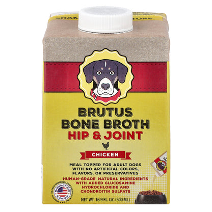 Brutus Bone Broth, Hip & Joint, For Adult Dogs, Chicken, 16.9 fl oz (500 ml)
