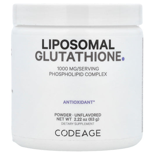 Codeage, Liposomal Glutathione Powder, Unflavored, 1,000 mg , 2.22 oz (63 g)