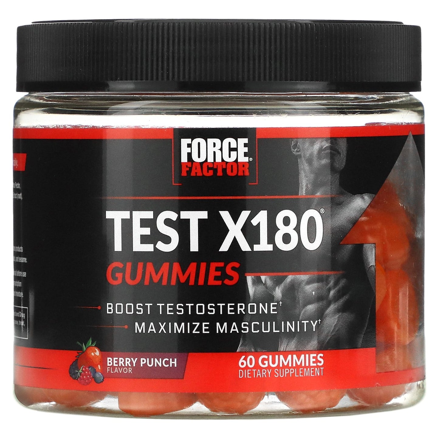 Force Factor, Test X180® Gummies, Berry Punch, 60 Gummies