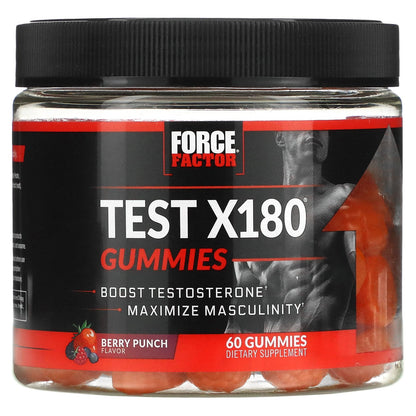 Force Factor, Test X180® Gummies, Berry Punch, 60 Gummies