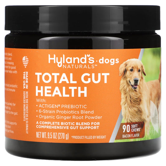 Hyland's Naturals, Total Gut Health, For Dogs, Bacon, 90 Soft Chews, 9.5 oz (270 g)