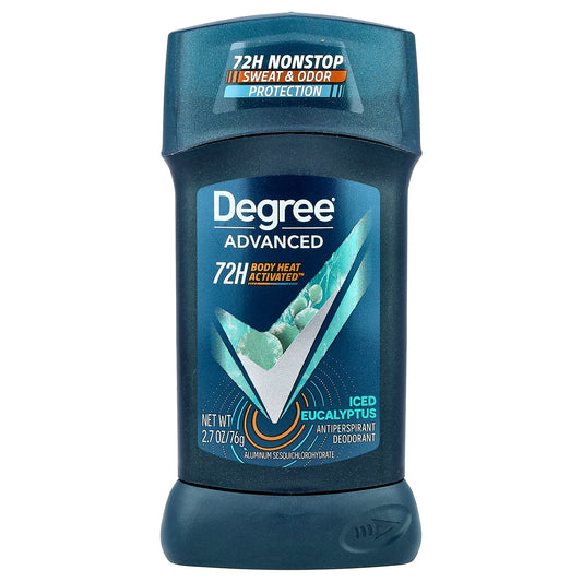 Degree, Advanced, 72H Body Heat Activated™, Antiperspirant Deodorant, Iced Eucalyptus, 2.7 oz (76 g)