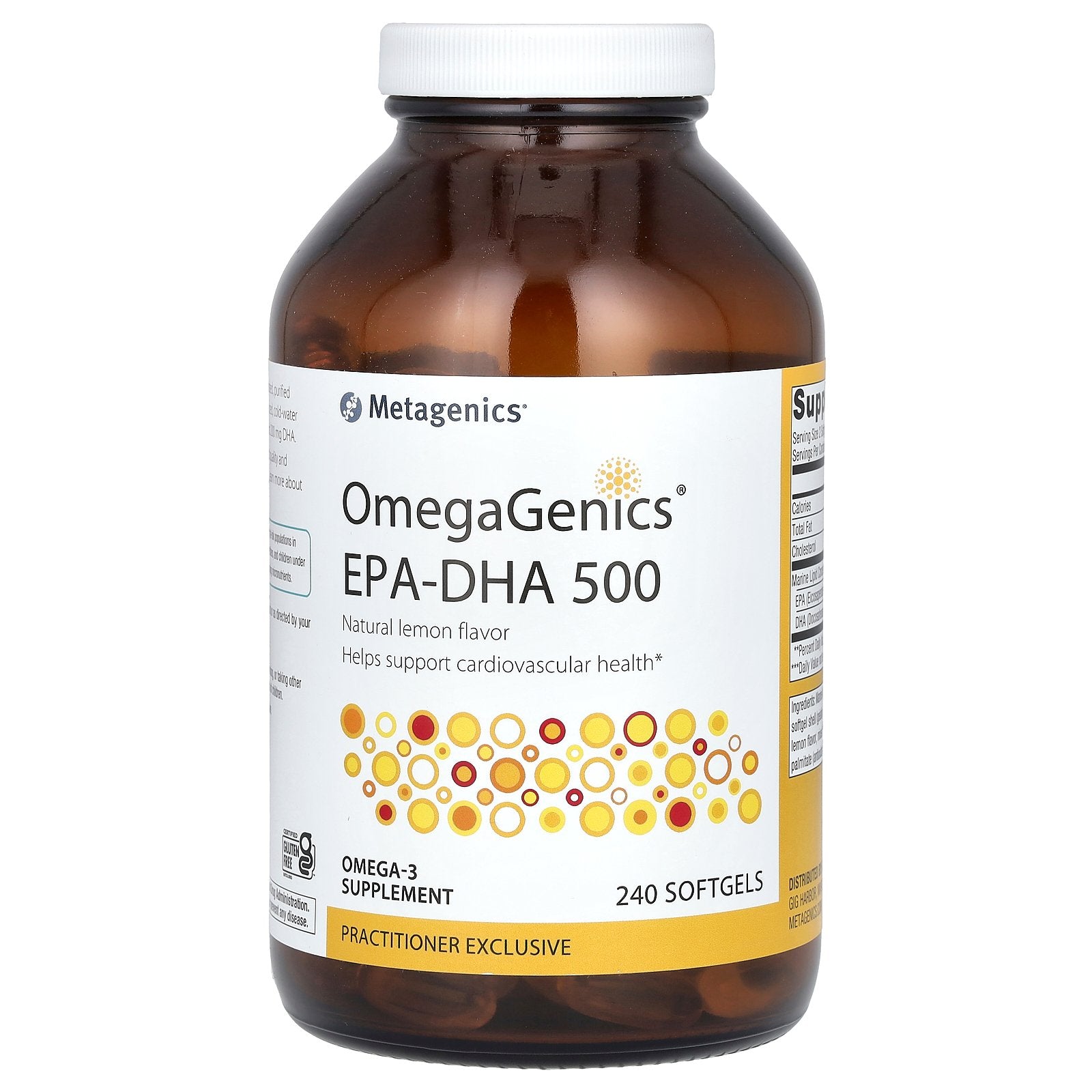 Metagenics, OmegaGenics, EPA-DHA 500, Natural Lemon, 240 Softgels