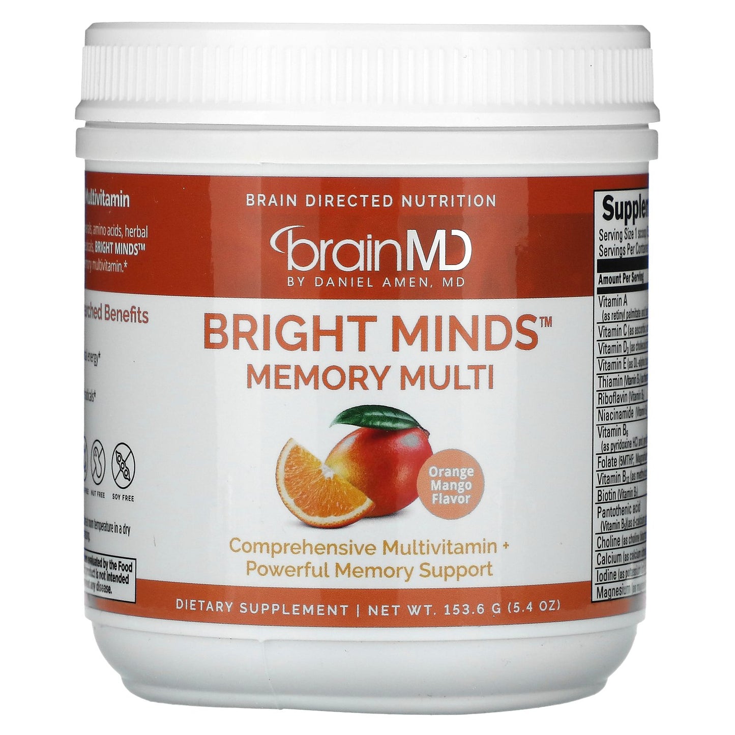 BrainMD, Bright Minds™ Memory Multi, Orange Mango, 5.4 oz (153.6 g)