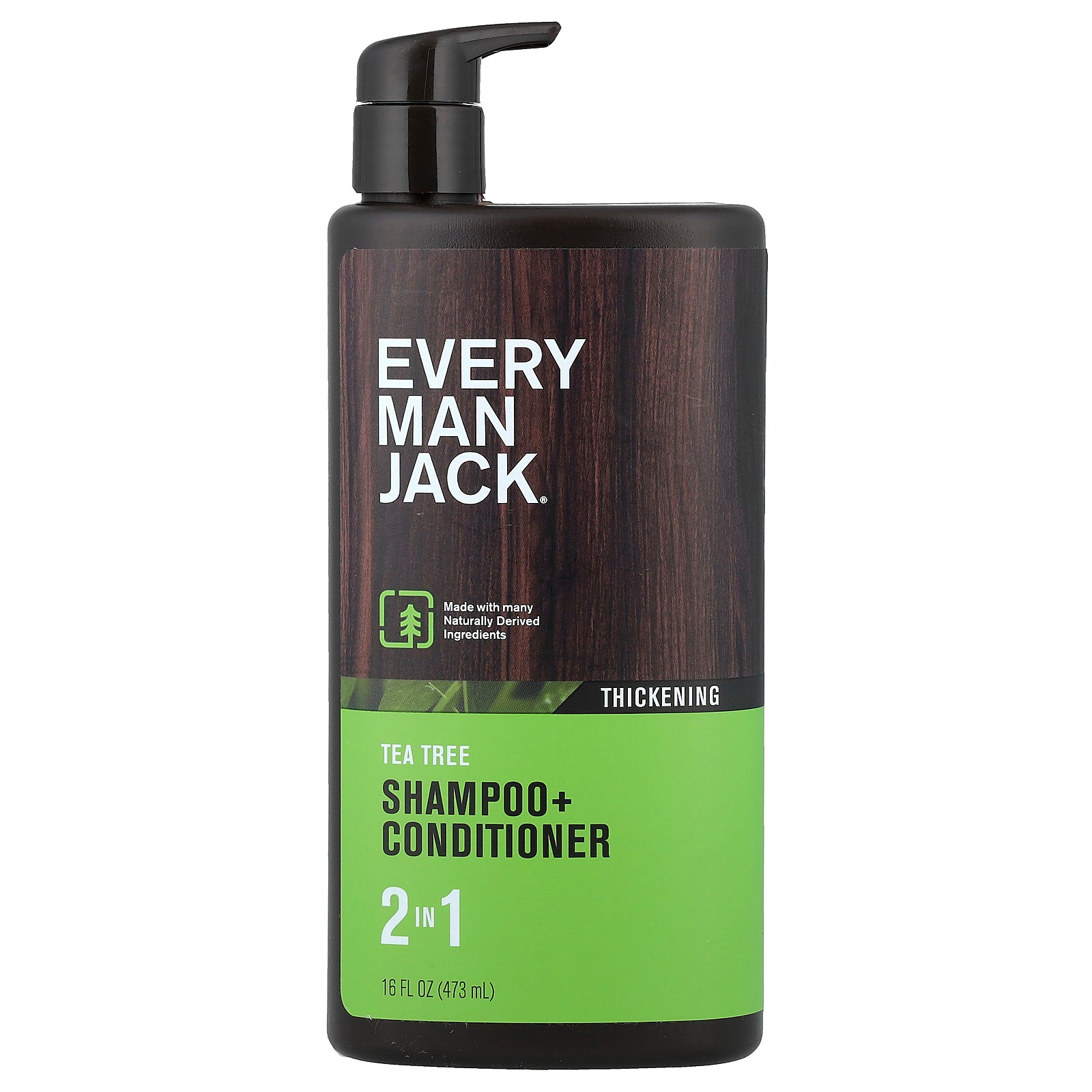 Every Man Jack, 2 In 1 Shampoo + Conditioner, Thickening, Tea Tree, 16 fl oz (473 ml)