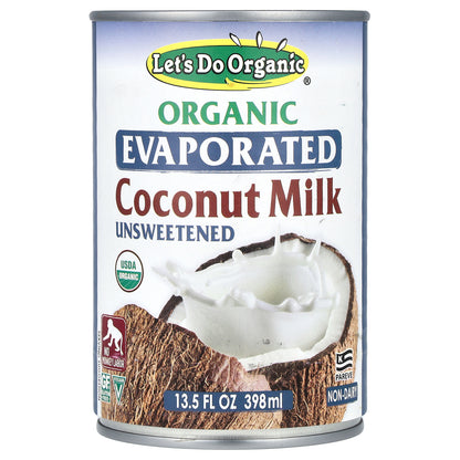 Edward & Sons, Let's Do Organic®, Organic Evaporated Coconut Milk, Unsweetened, 13.5 fl oz (398 ml)