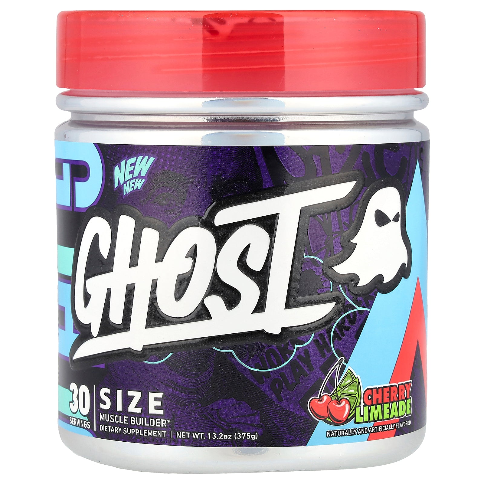 Ghost, Size, Muscle Builder, Cherry Limeade, 13.2 oz (375 g)