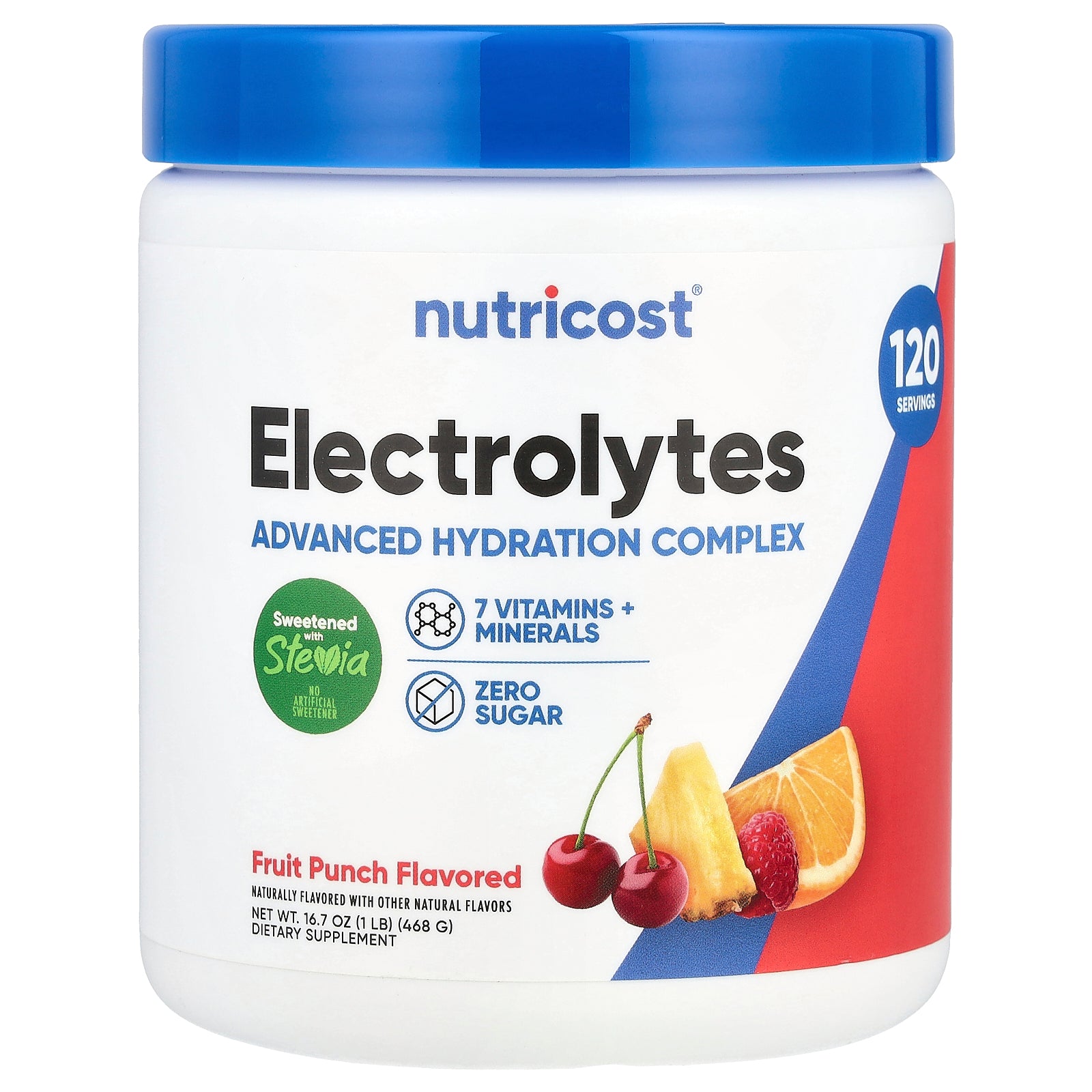 Nutricost, Electrolytes, Advanced Hydration Complex, Fruit Punch, 1 lb (468 g)