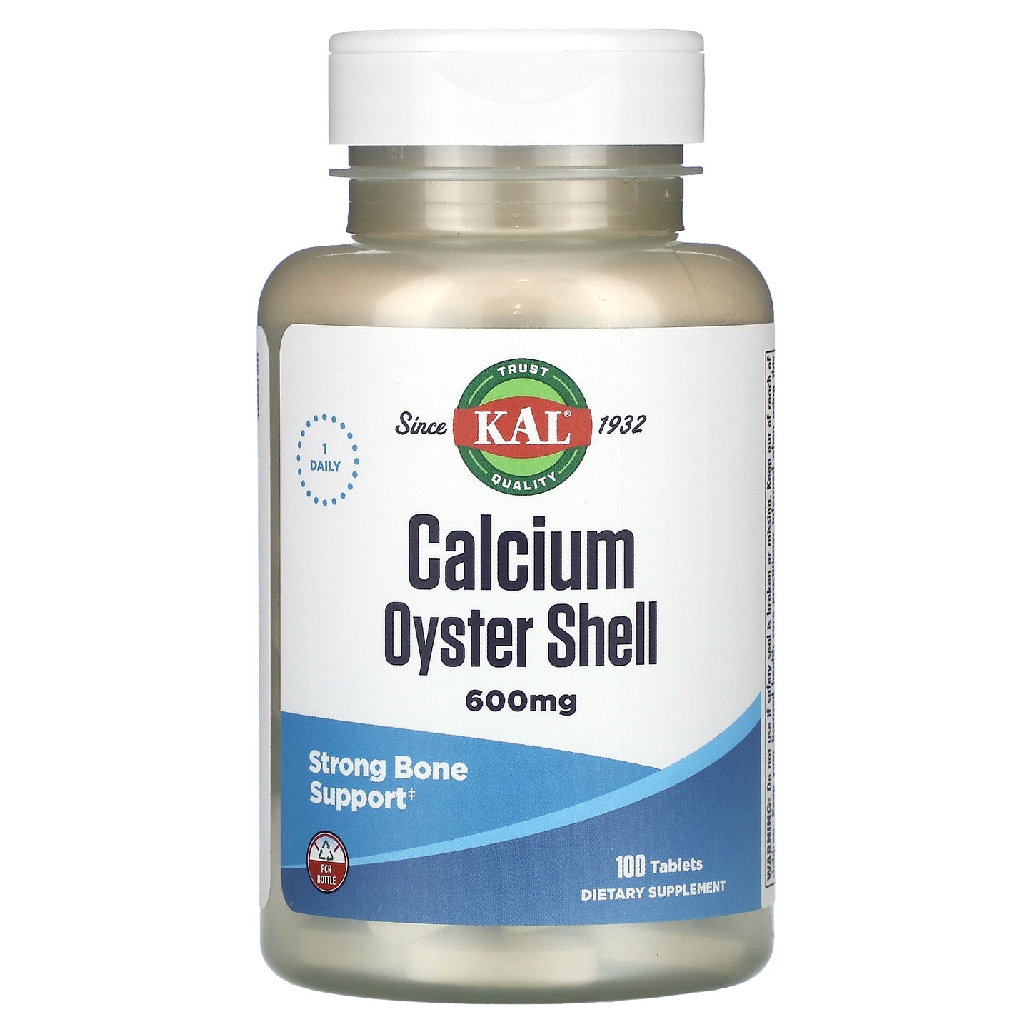 KAL, Calcium Oyster Shell, 600 mg, 100 Tablets