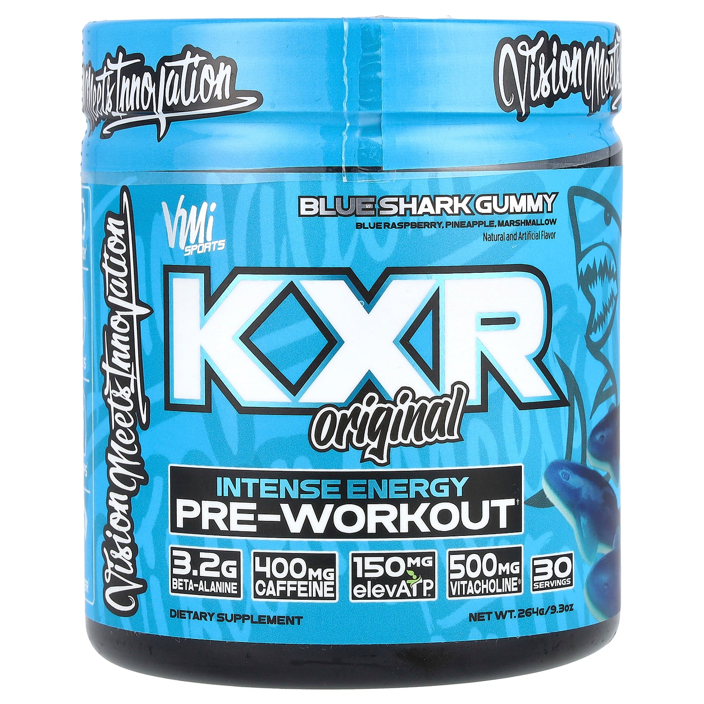 VMI Sports, KXR Original, Intense Energy Pre-Workout, Blue Shark Gummy, 9.3 oz (264 g)