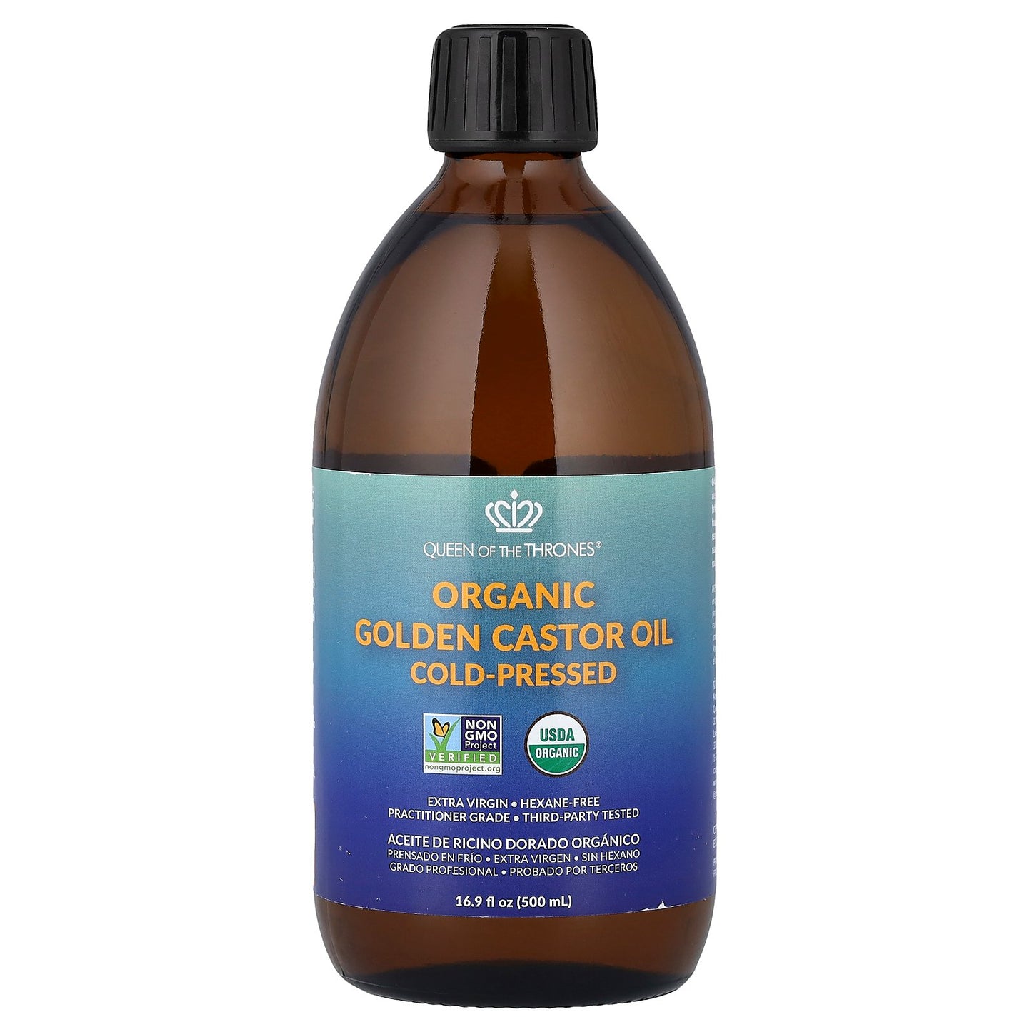 Queen of the Thrones, Organic Golden Castor Oil, Cold-Pressed, 16.9 fl oz (500 ml)