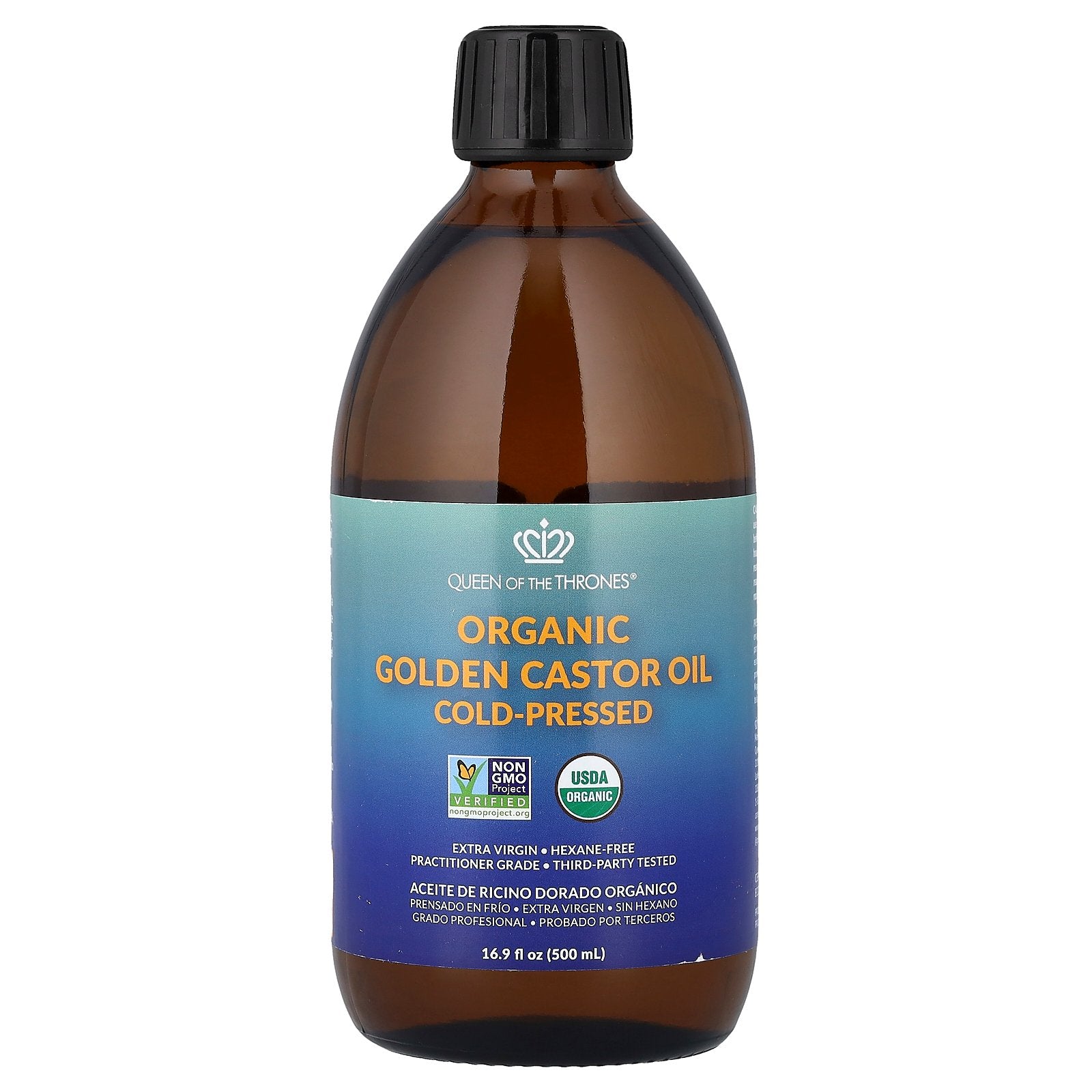 Queen of the Thrones, Organic Golden Castor Oil, Cold-Pressed, 16.9 fl oz (500 ml)