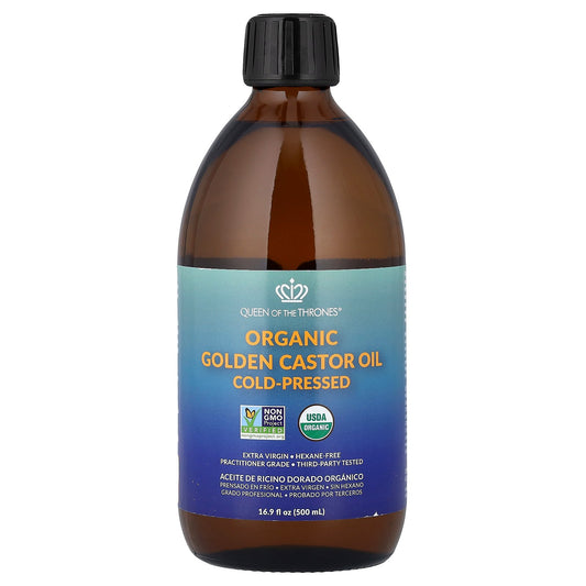 Queen of the Thrones, Organic Golden Castor Oil, Cold-Pressed, 16.9 fl oz (500 ml)