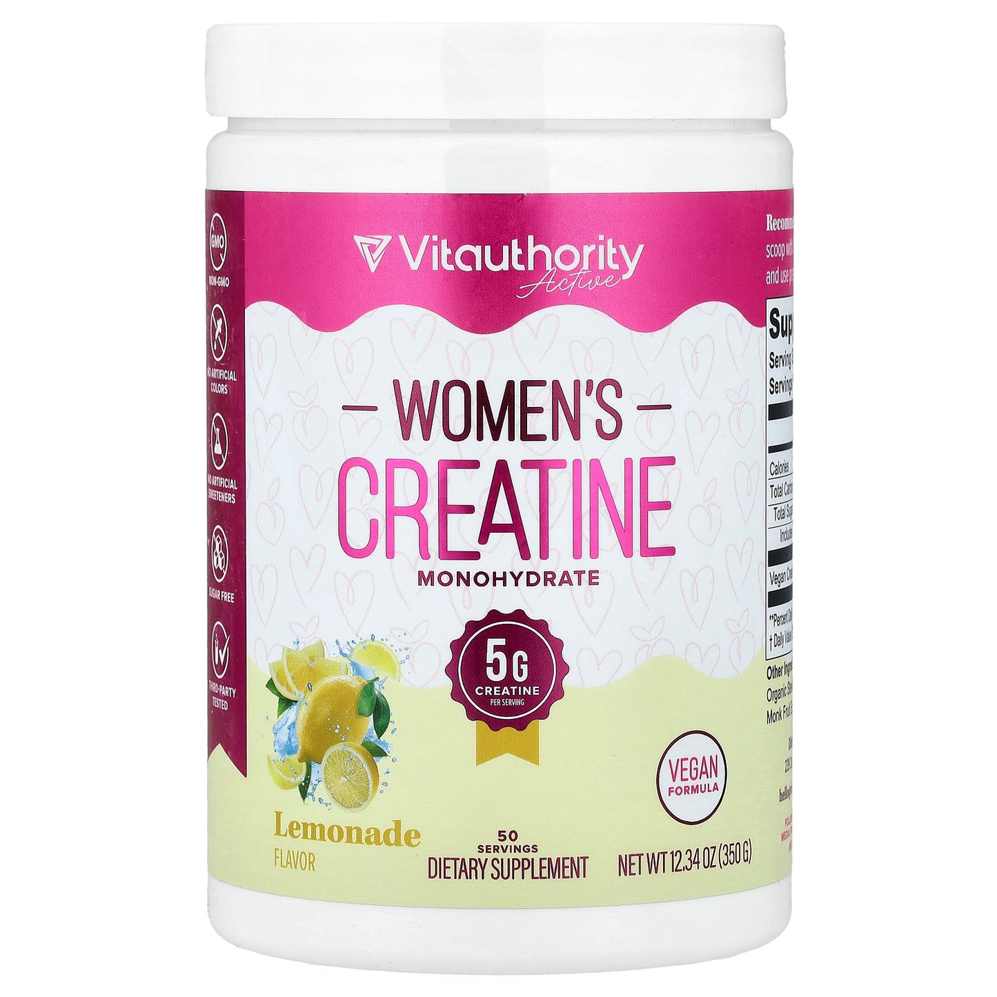 Vitauthority, Active, Women's Creatine Monohydrate, Lemonade, 12.34 oz (350 g)