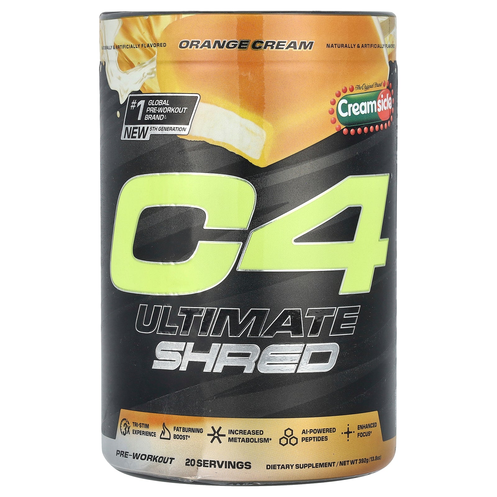 C4 / Cellucor, C4 Ultimate Shred, Pre-Workout, Creamsicle® Orange Cream, 13.8 oz (392 g)
