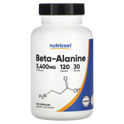 Nutricost, Beta-Alanine, 120 Capsules (850 mg per Capsule)