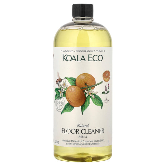 Koala Eco, Natural Floor Cleaner, Refill, Australian Mandarin & Peppermint Essential Oil, 33.8 fl oz (1 l)