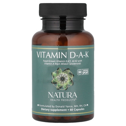 Natura Health Products, Vitamin D-A-K, 60 Capsules