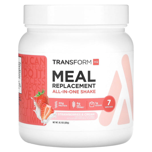 TransformHQ, Meal Replacement, All-In-One Shake, Strawberries & Cream, 10.3 oz (287 g)