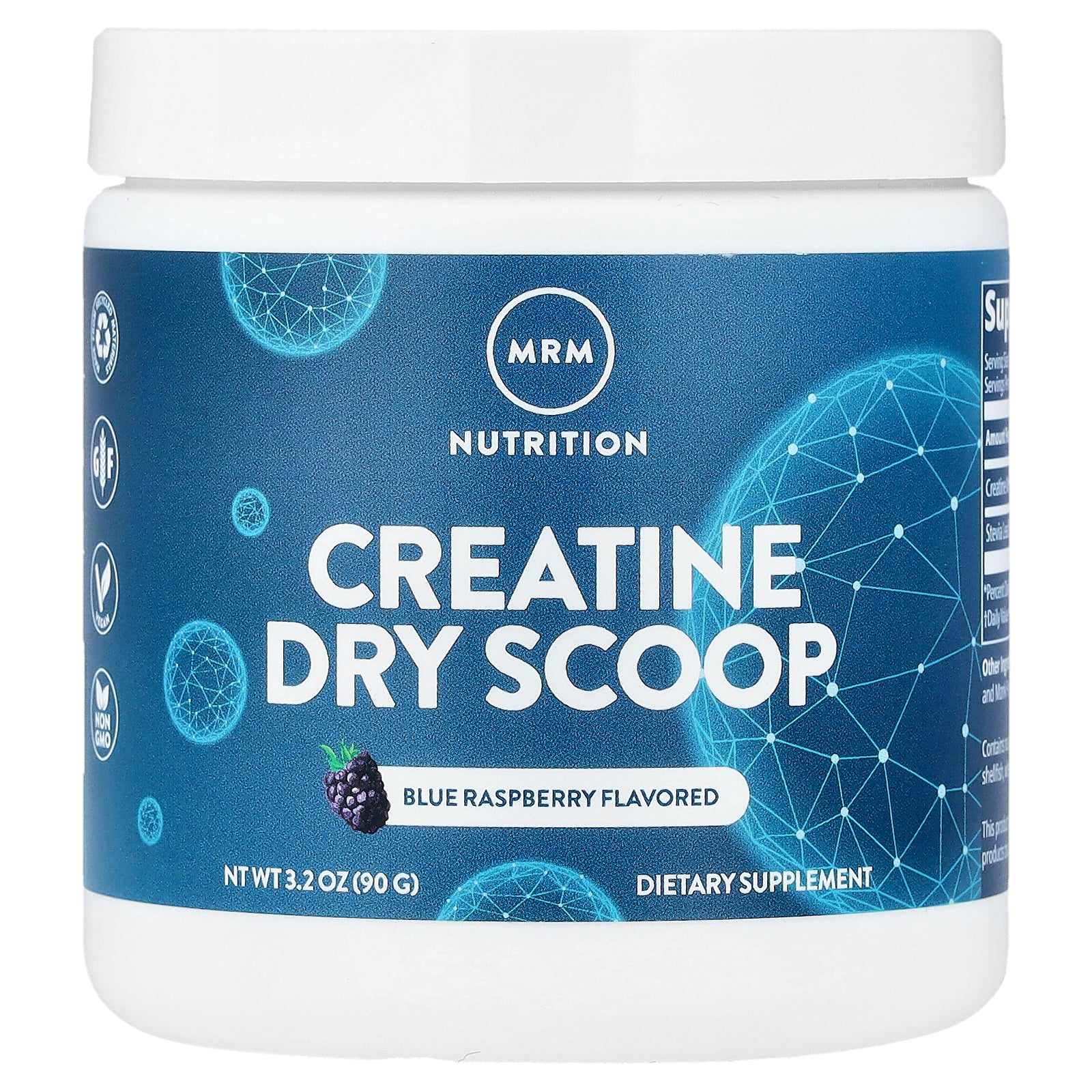 MRM Nutrition, Creatine Dry Scoop, Blue Raspberry, 3.2 oz (90 g)