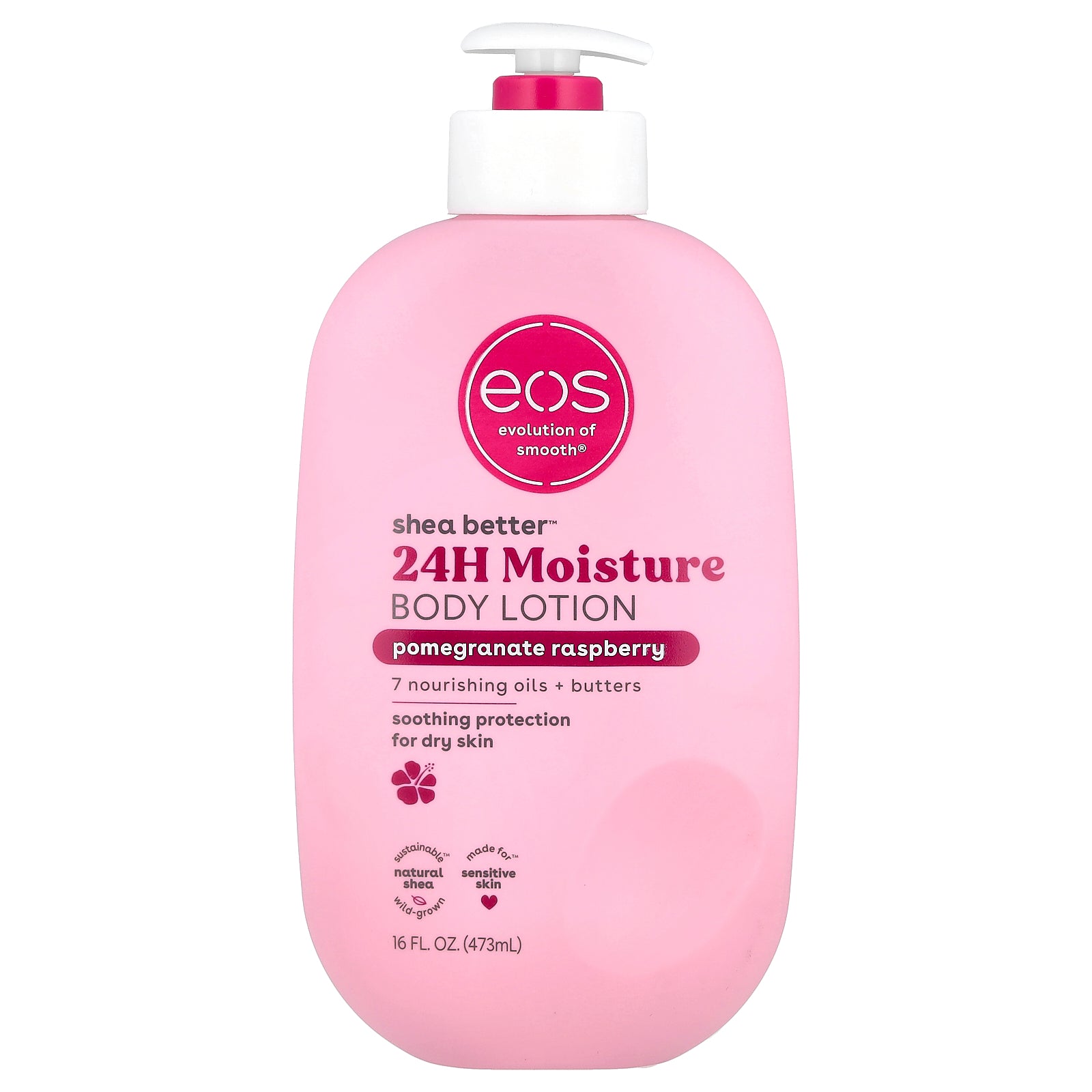 EOS, Shea Better™, 24H Moisture Body Lotion, Pomegranate Raspberry, 16 fl oz (473 ml)
