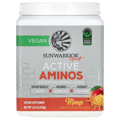 Sunwarrior, Sport, Active Aminos, Mango, 1.25 lb (570 g)