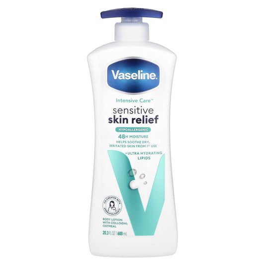 Vaseline, Intensive Care™, Sensitive Skin Relief Body Lotion, Fragrance Free, 20.3 fl oz (600 ml)