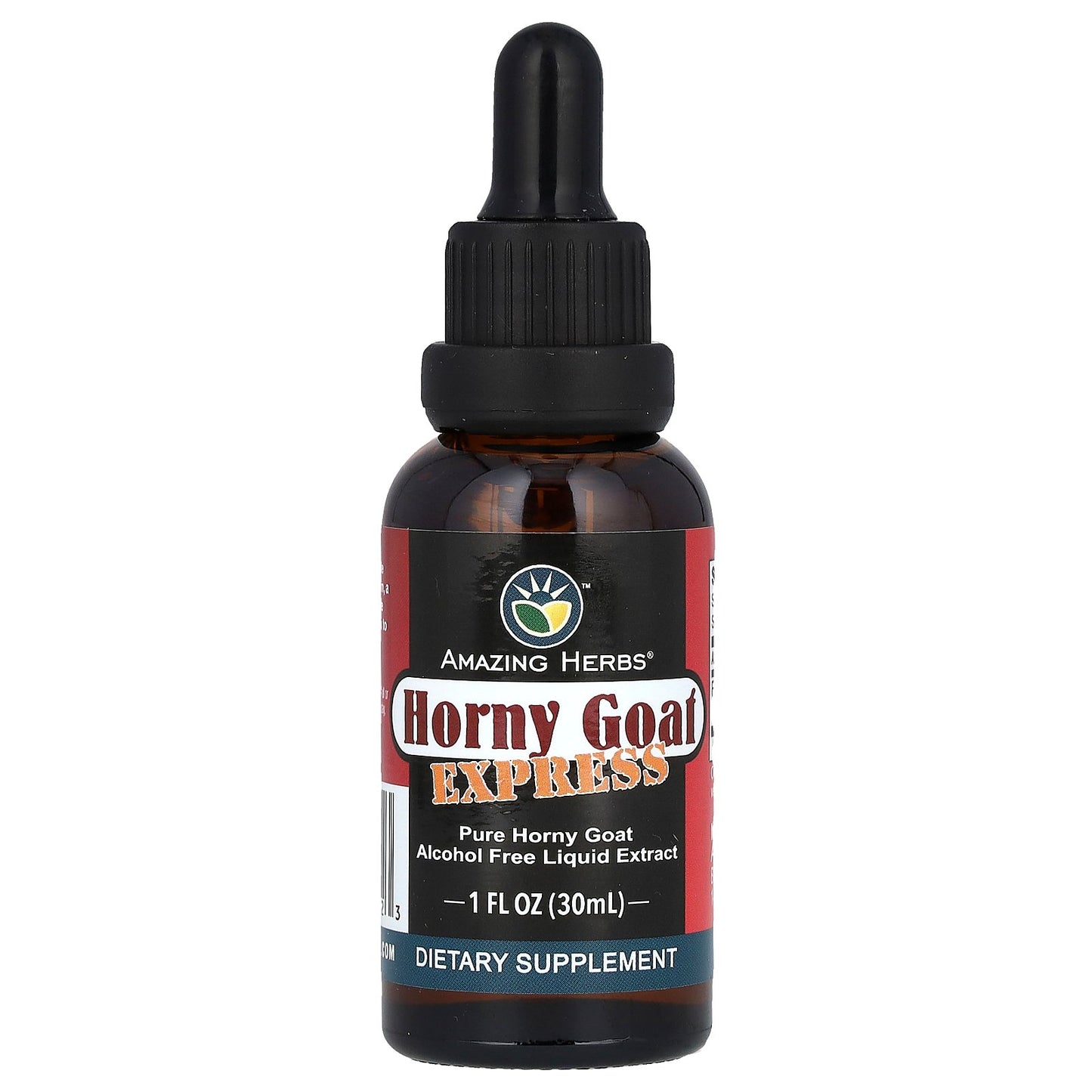 Amazing Herbs, Horny Goat Express Liquid Extract, Alcohol Free, 100 mg , 1 fl oz (30 ml)