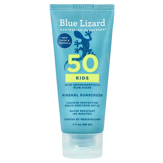 Blue Lizard Australian Sunscreen, Kids Mineral Sunscreen, SPF 50, 3 fl oz (89 ml)