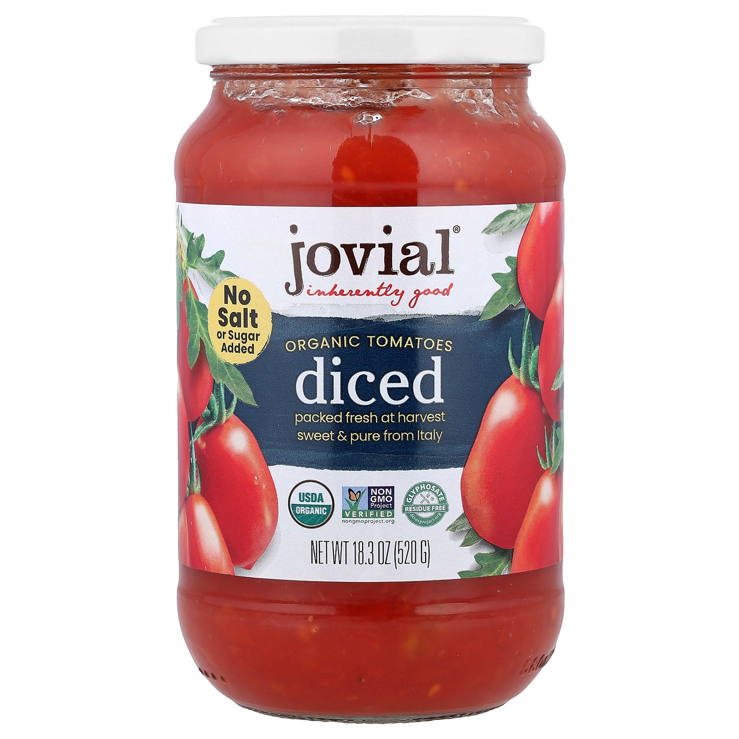 Jovial, Organic Diced Tomatoes, 18.3 oz (520 g)