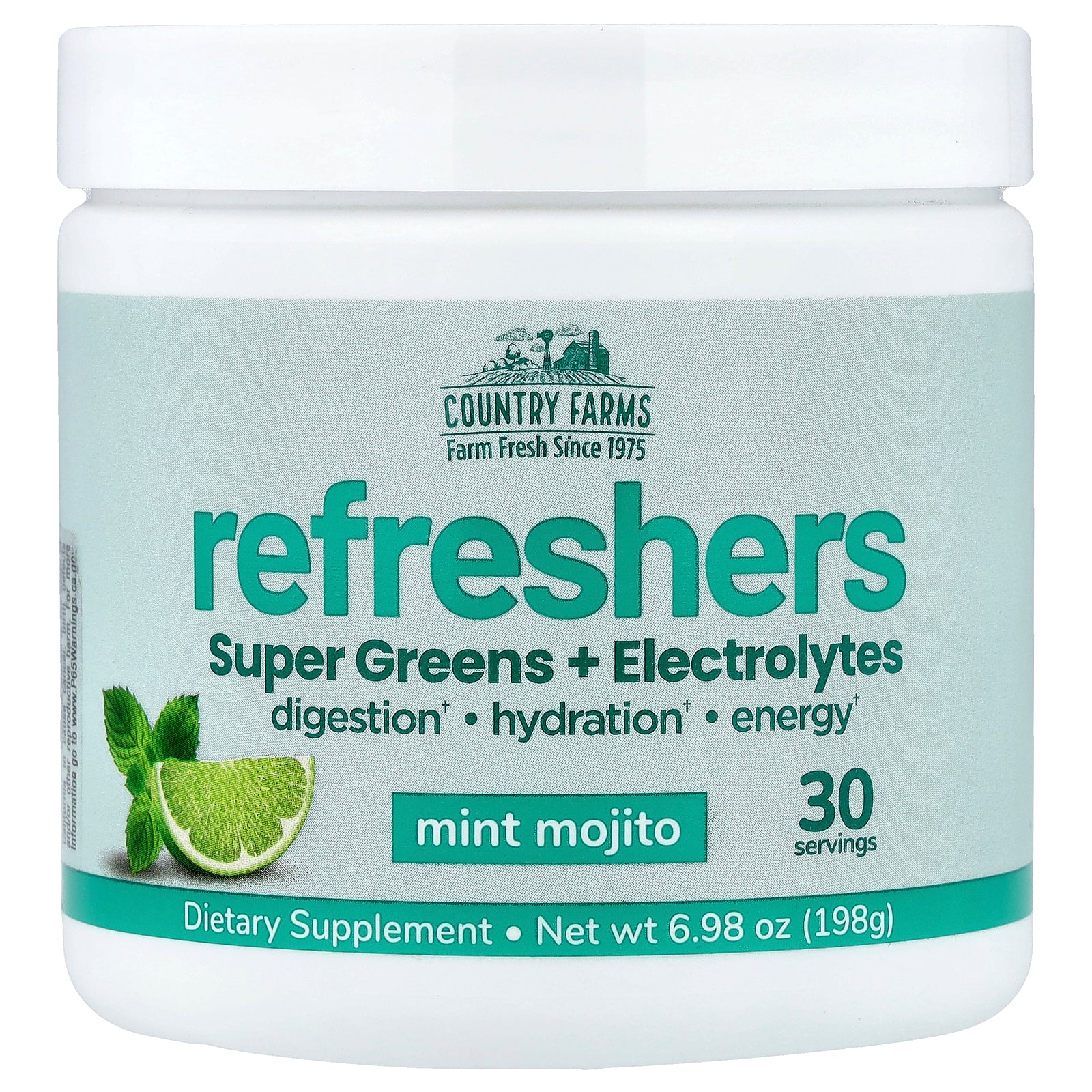 Country Farms, Refreshers, Super Greens + Electrolytes, Mint Mojito , 6.98 oz (198  g)