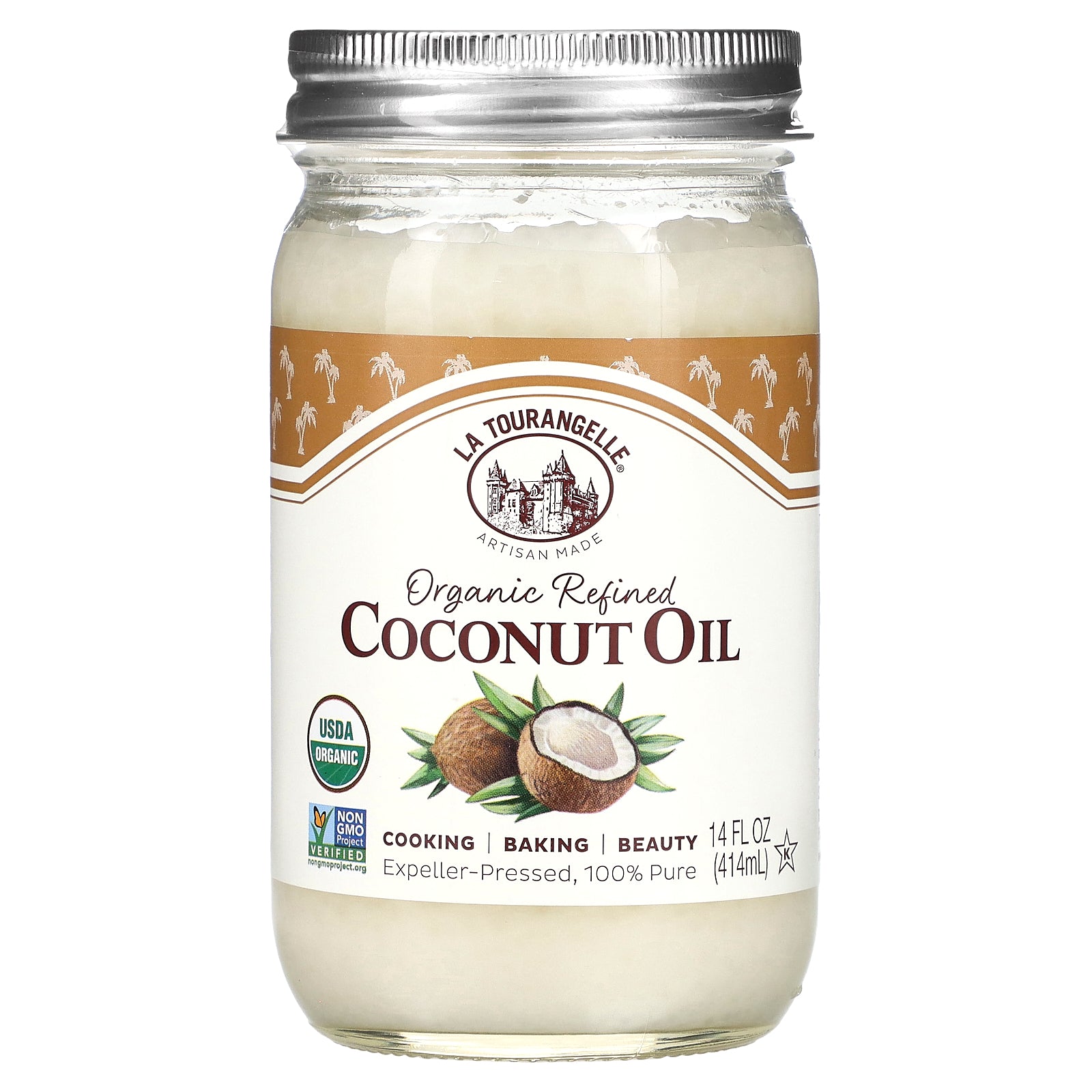 La Tourangelle, Organic Refined Coconut Oil, 14 fl oz (414 ml)