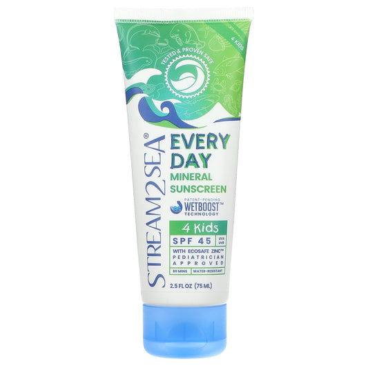 Stream2Sea, Every Day Mineral Sunscreen, SPF 45, 4 Kids, 2.5 fl oz (75 ml)