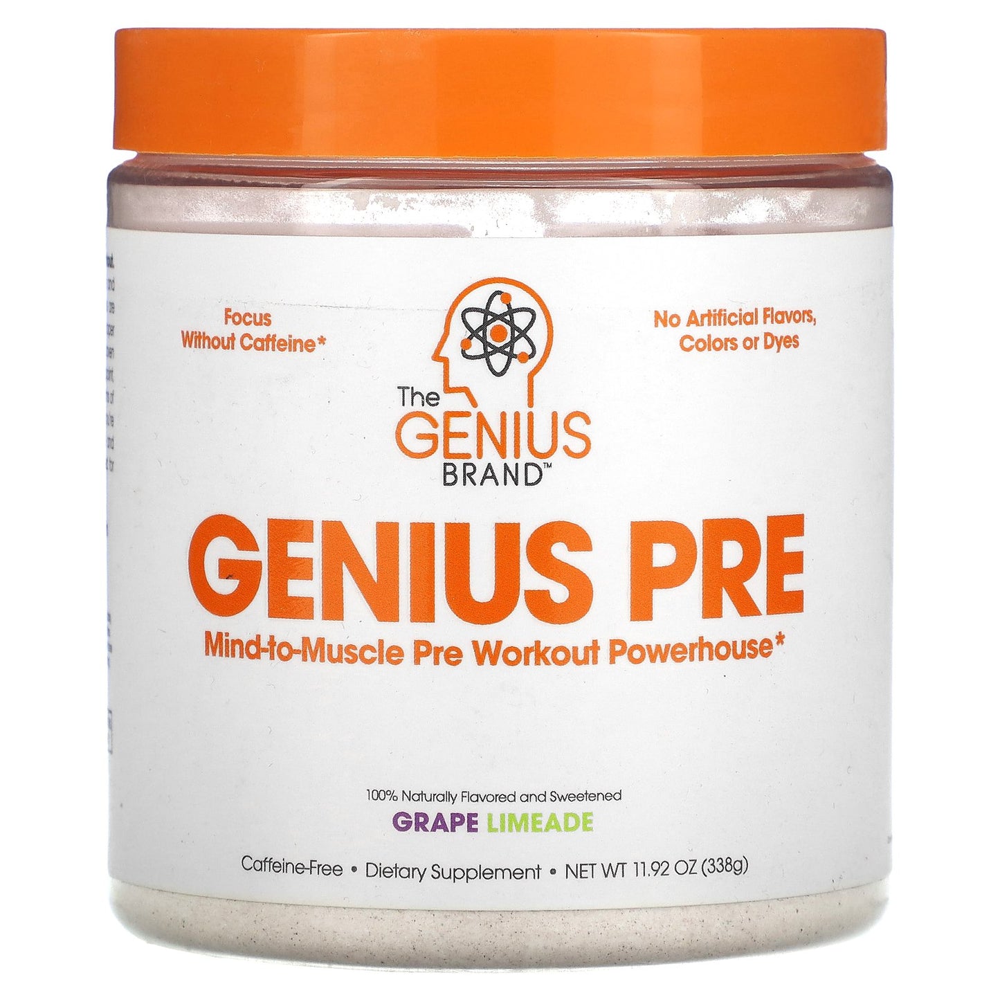 The Genius Brand, Genius Pre, Grape Limeade, 11.92 oz (338 g)