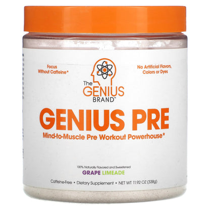 The Genius Brand, Genius Pre, Grape Limeade, 11.92 oz (338 g)