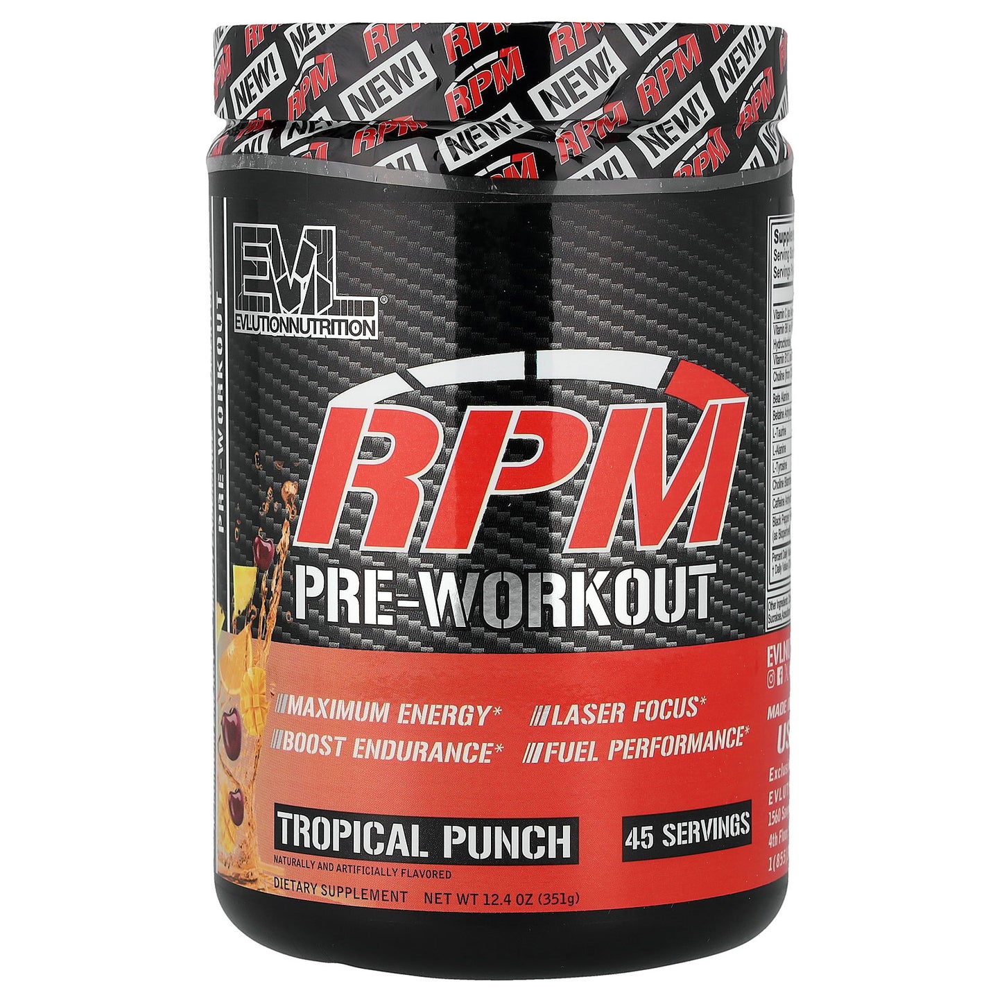 EVLution Nutrition, RPM Pre-Workout, Tropical Punch, 12.4 oz (351 g)