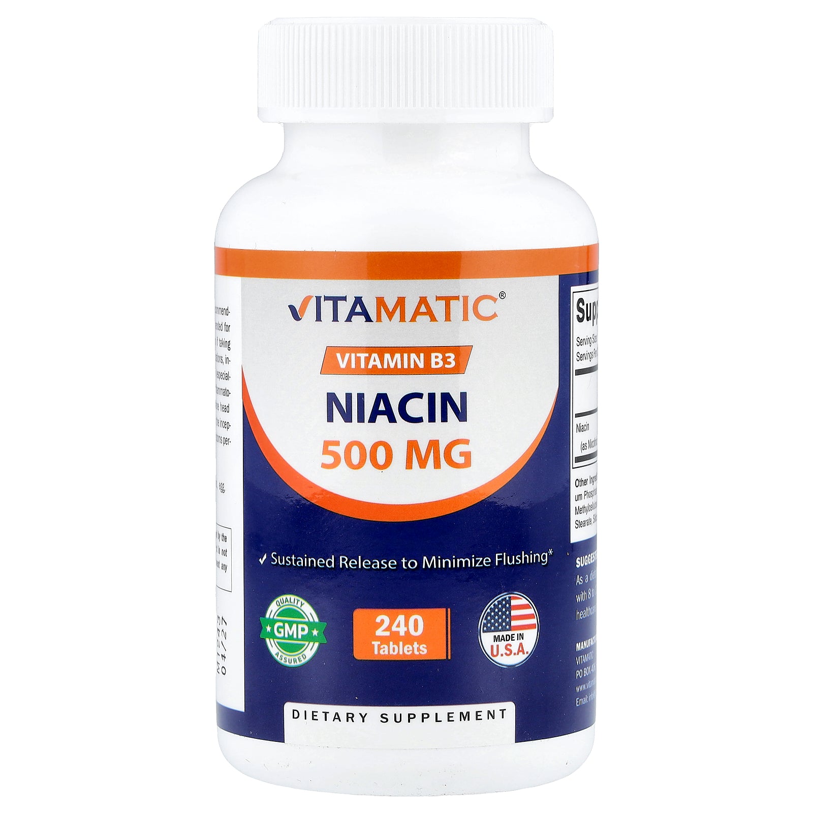 Vitamatic, Niacin, 500 mg, 240 Tablets
