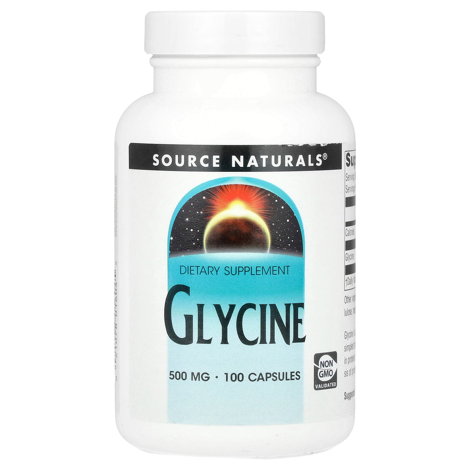 Source Naturals, Glycine, 500 mg , 100 Capsules