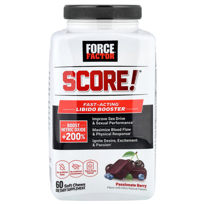 Force Factor, Score!®, Fast-Acting Libido Booster, Passionate Berry, 60 Soft Chews