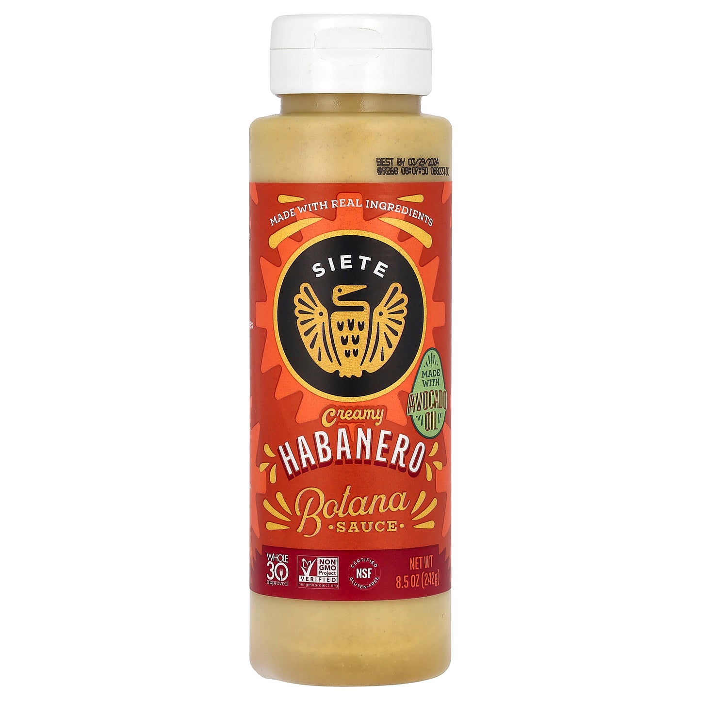 Siete, Creamy Habanero Botana Sauce, 8.5 oz (242 g)