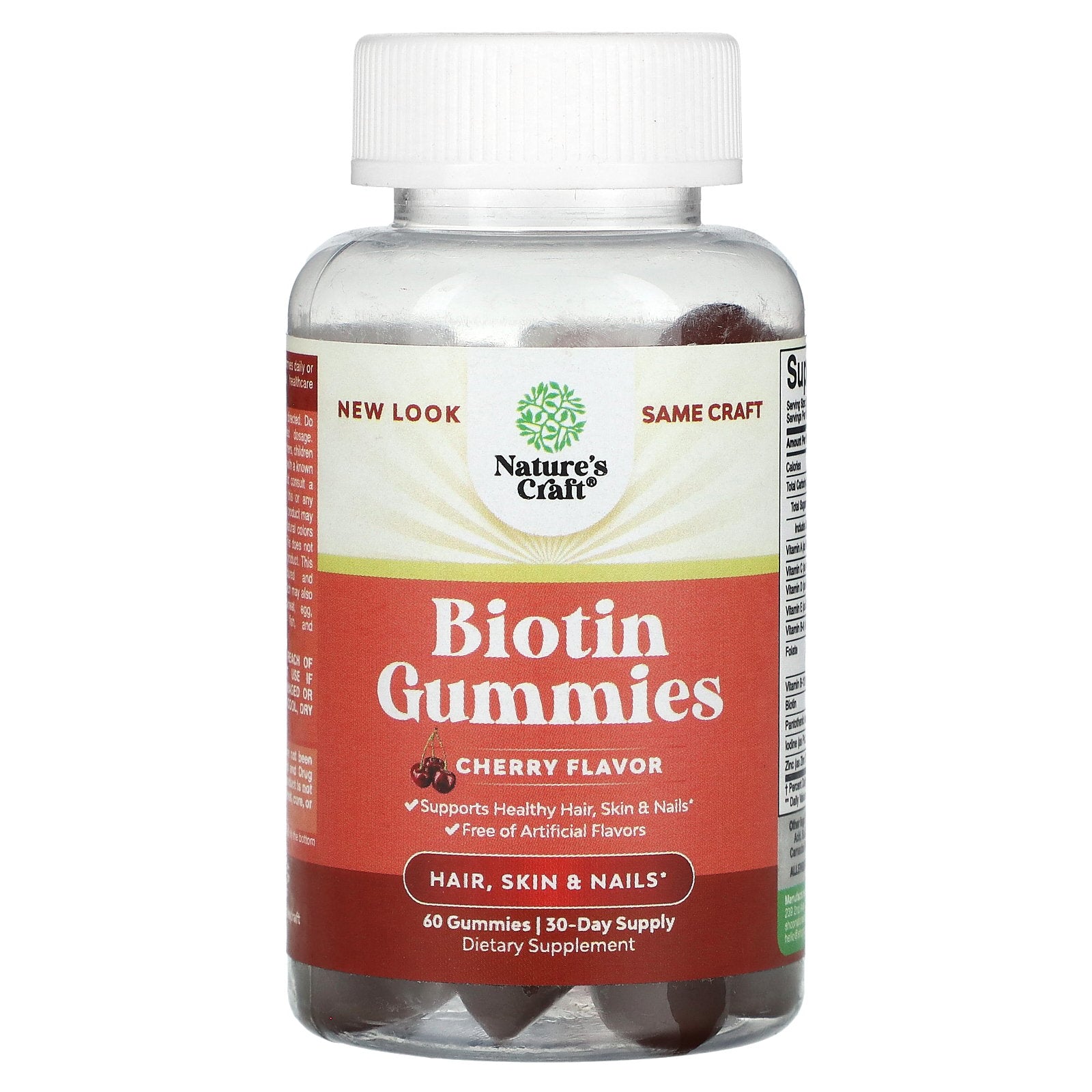 Nature's Craft, Biotin Gummies, Cherry , 60 Gummies