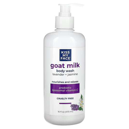 Kiss My Face, Goat Milk Body Wash, Lavender + Jasmine, 16 fl oz (473 ml)